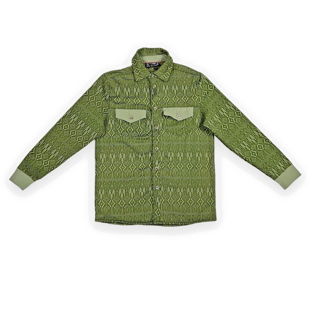 Avalanche Shirt Mens Medium Green Long Sleeve Button Down Print Shacket NWT